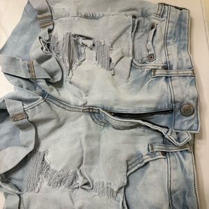 Light wash jean shorts. Size 6
